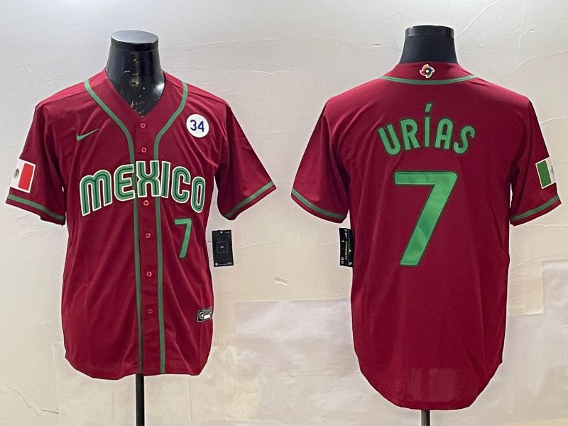 Men 2025 World Cub Mexico #7 Urias Red Nike MLB Jersey style 1->more jerseys->MLB Jersey